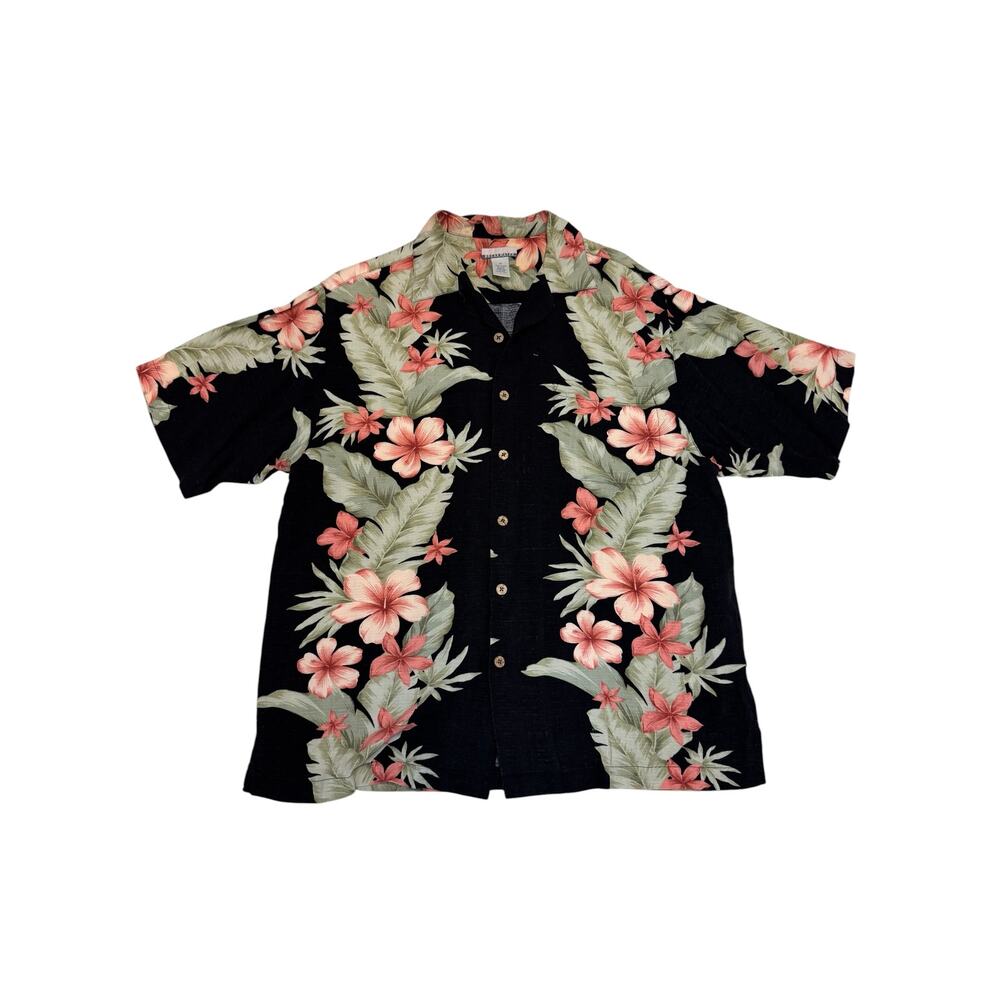 Breakwater Vintage Hawaiian Shirt Mens Tropical Floral Coconut Button Resort M